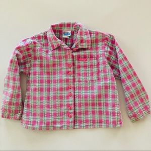 Oshkosh Vintage USA 4T Pink Plaid Shirt Toddler
